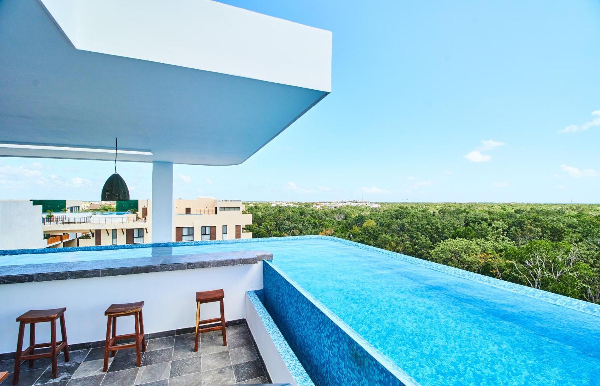 Luxury Penthouse With Private Pool In Aldea Zama Apartment ตูลุม ภายนอก รูปภาพ